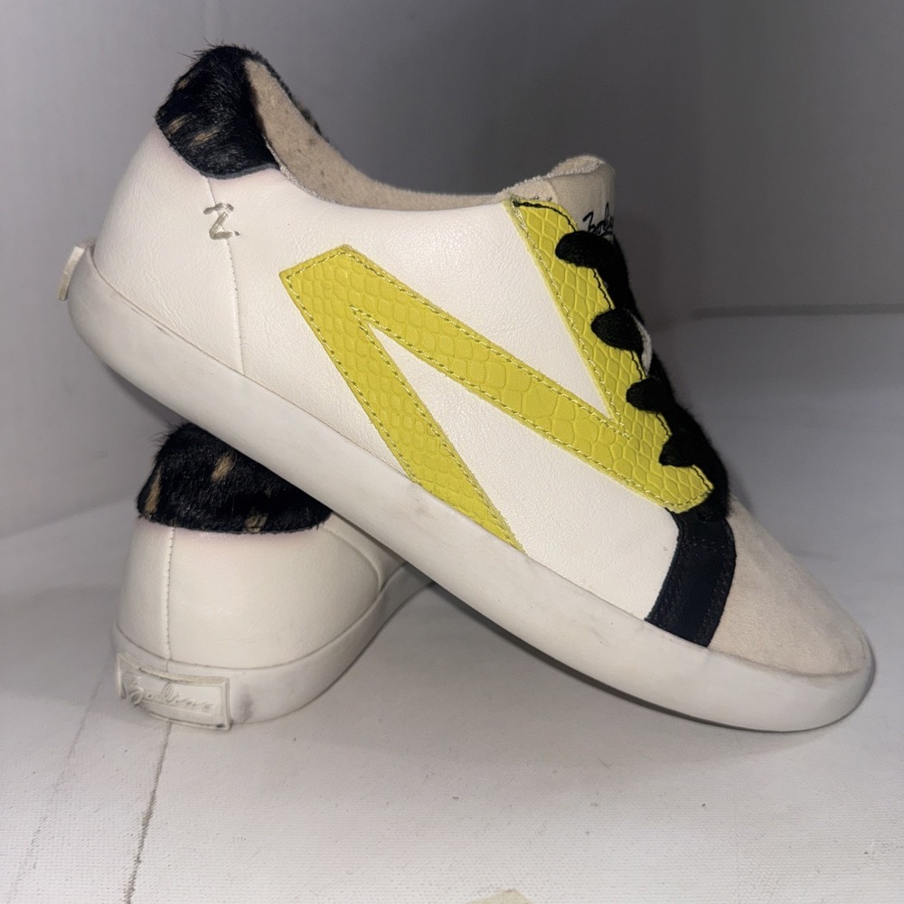 Zodiac Faye Retro Leather Yellow White Streetwear Fur Low Top Shoes Sneakers 7.5 - Picture 10 of 10